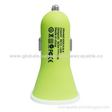 3.4A Big Output Car Charger with Rubber Paint Case, 61 x 36 x 29mm Size